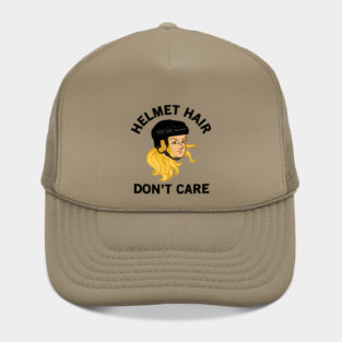 Hockey Helmet Hair Don't Care Blonde Hat