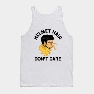 Hockey Helmet Hair Don't Care Blonde Tank Top