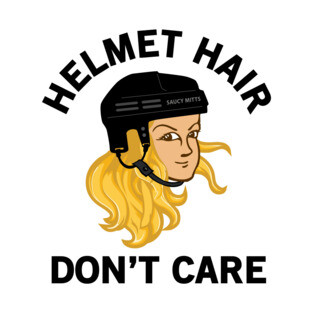 Hockey Helmet Hair Don't Care Blonde T-Shirt