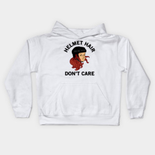 Hockey Helmet Hair Don't Care Red Head Kids Hoodie