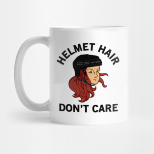 Hockey Helmet Hair Don't Care Red Head Mug