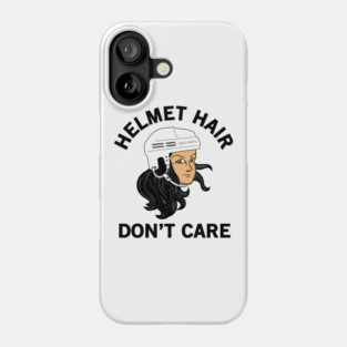 Hockey Helmet Hair Don't Care Black Phone Case
