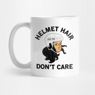 Hockey Helmet Hair Don't Care Black Mug