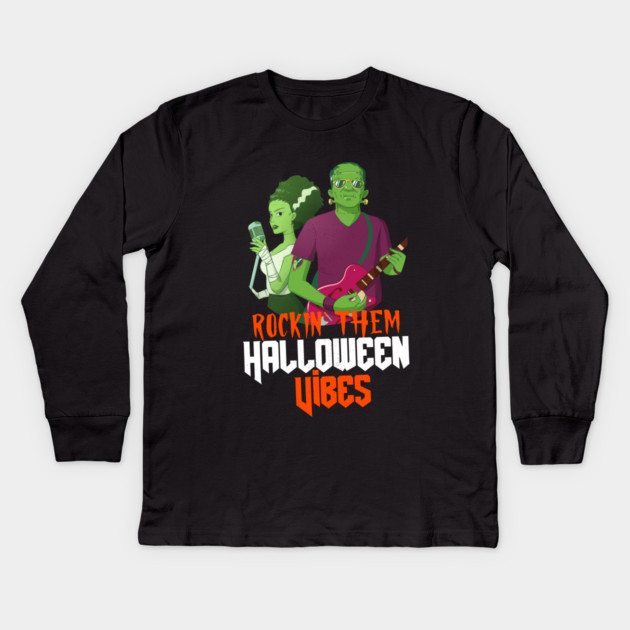 Rockin' Them Halloween Vibes Kids Long Sleeve T-Shirt by MCALTees
