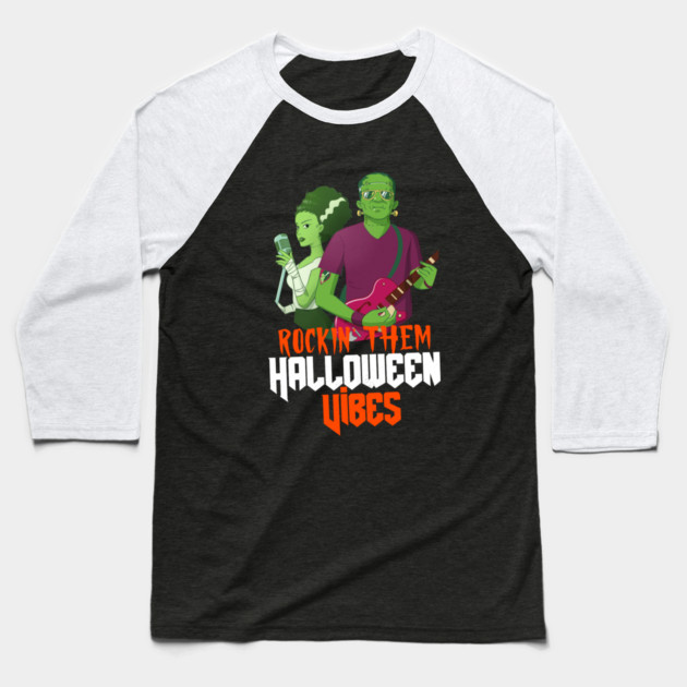 Rockin' Them Halloween Vibes Baseball T-Shirt by MCALTees