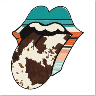 Tongue cow hide design Posters and Art