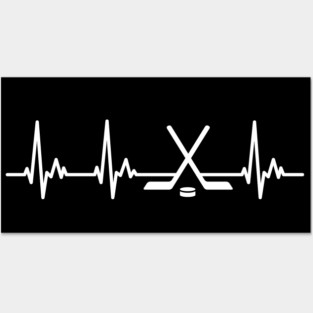 Hockey Sticks Hockey Player Heartline Design Posters and Art