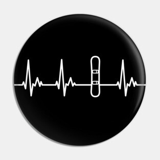 Heart Beats for Snowboarding Design for Snowboarder Pin