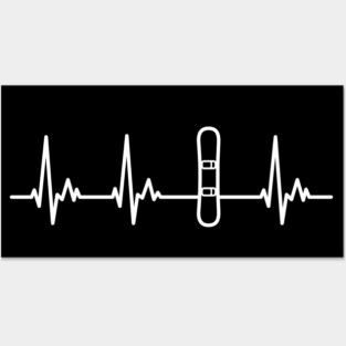 Heart Beats for Snowboarding Design for Snowboarder Posters and Art