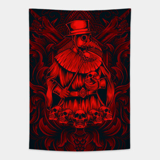 Plague Doctor Skulls Tapestry