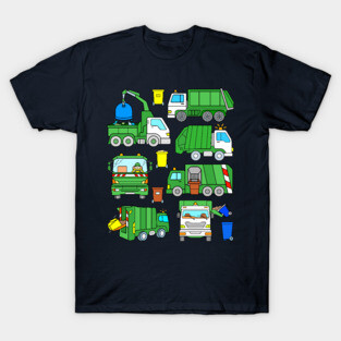 Green Garbage Truck Design T-Shirt