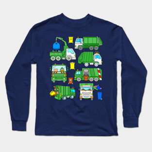 Green Garbage Truck Design Long Sleeve T-Shirt