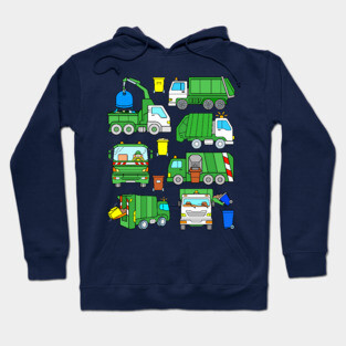 Green Garbage Truck Design Hoodie