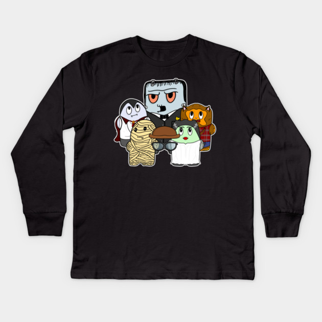 Cute Halloween Monsters Group Kids Long Sleeve T-Shirt by belownormal
