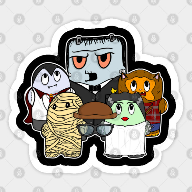 Cute Halloween Monsters Group Sticker by belownormal