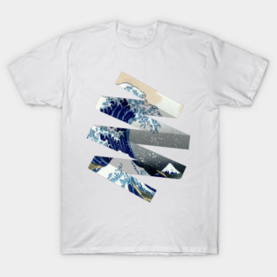 The Great Wave Off Kanagawa Geometric Swirl T-Shirt