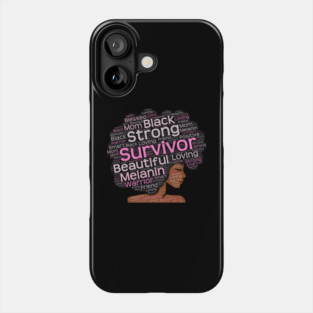 African American Breast Cancer Survivor Afro Phone Case