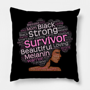African American Breast Cancer Survivor Afro Pillow