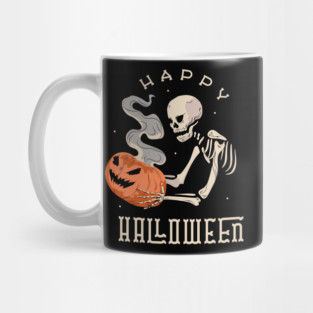 Happy Halloween Skeleton With Jack O' Lantern Mug
