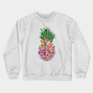 Tropical Floral Pineapple Crewneck Sweatshirt