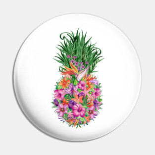 Tropical Floral Pineapple Pin