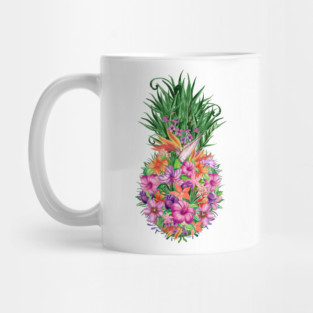 Tropical Floral Pineapple Mug