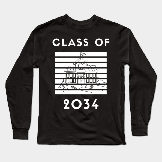 Class Of 2034, Congratulations Class Of 2034 Long Sleeve T-Shirt by Pixel Threads 