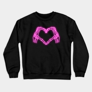 Heart Bones Neon Sign Crewneck Sweatshirt