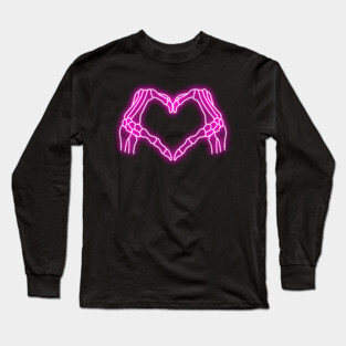 Heart Bones Neon Sign Long Sleeve T-Shirt