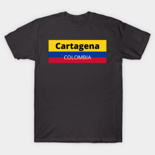 Cartagena City in Colombian Flag T-Shirt