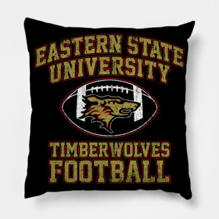 Eastern State University Timberwolves Football Pillow