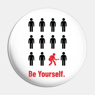 Be Yourself Guitarist Stickman Silhouette Light Theme Pin