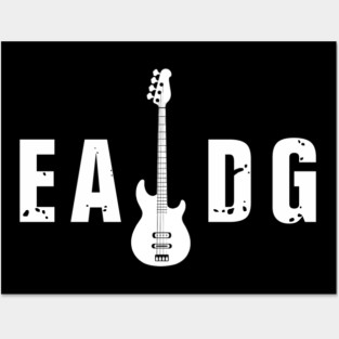 Electric Bass Guitar EADG Guitar Player Music Lover Posters and Art