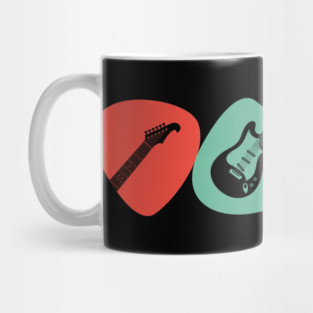 Retro Guitar Picks Electric Guitars Trendy Guitar Player Mug