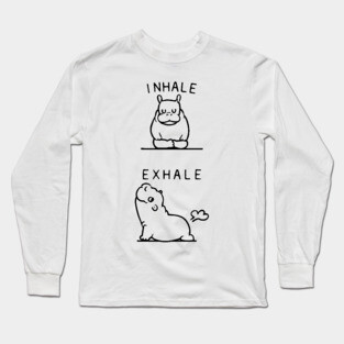 Inhale Exhale Baby Hippo Long Sleeve T-Shirt