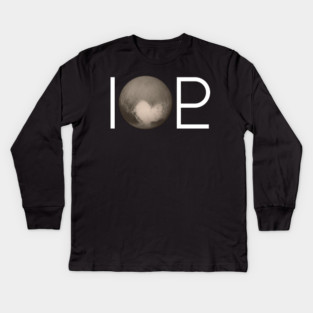 I Heart Pluto | White Ink Edition Kids Long Sleeve T-Shirt
