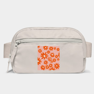 orange retro floral Bag