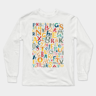 Hand lettering Alphabet v01 Long Sleeve T-Shirt