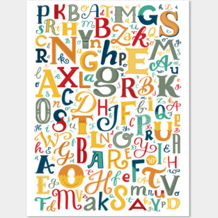 Hand lettering Alphabet v01 Posters and Art