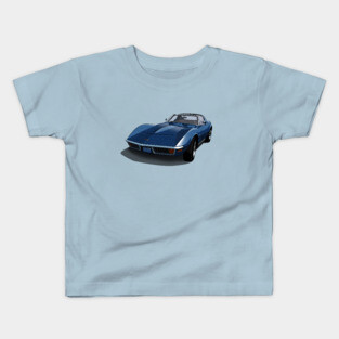 1970 Corvette Stingray in Bridgehampton Blue Kids T-Shirt