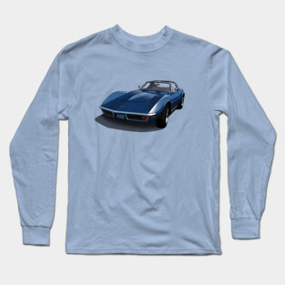 1970 Corvette Stingray in Bridgehampton Blue Long Sleeve T-Shirt