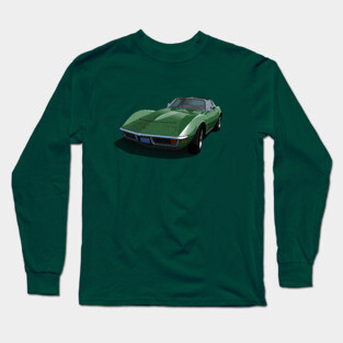 1970 Corvette Stingray in Donnybrooke Green Long Sleeve T-Shirt