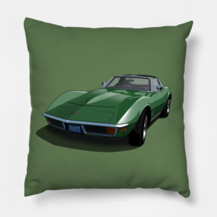 1970 Corvette Stingray in Donnybrooke Green Pillow