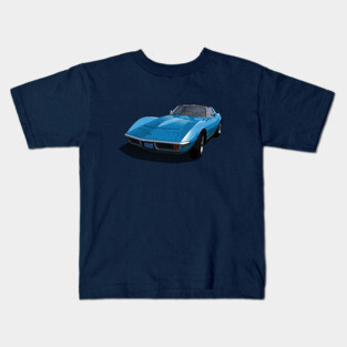 1970 Corvette Stingray in Mulsanne Blue Kids T-Shirt