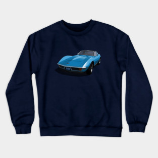 1970 Corvette Stingray in Mulsanne Blue Crewneck Sweatshirt