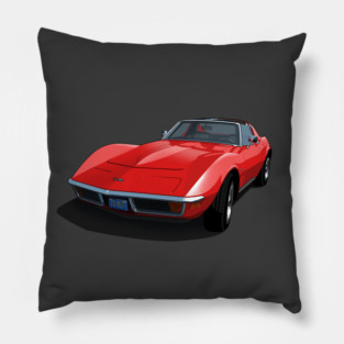 1970 Corvette Stingray in Monza Red Pillow