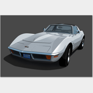1970 Corvette Stingray in Cortez Silver Posters and Art
