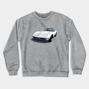 1970 Corvette Stingray in Classic White Crewneck Sweatshirt