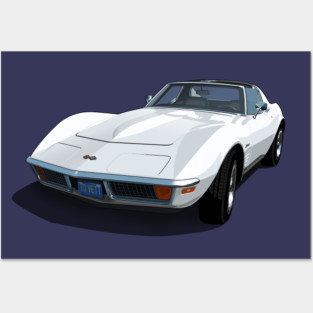 1970 Corvette Stingray in Classic White Posters and Art