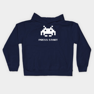 Press Start Space Invaders Kids Hoodie